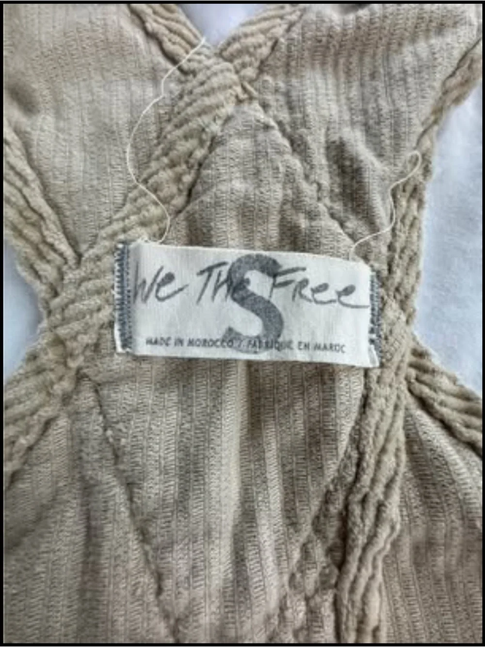 Free People Tan Corduroy Overalls with Adjustable Straps